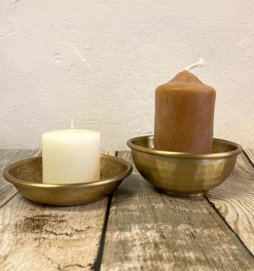 Brass Candle Dishes